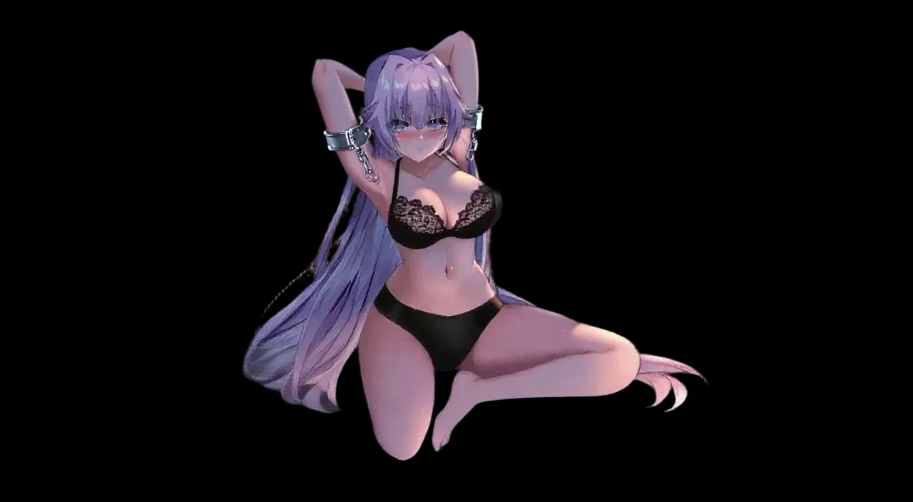 huge tit エロ swim wears cat ear Purple hair red eyes embarrassed from