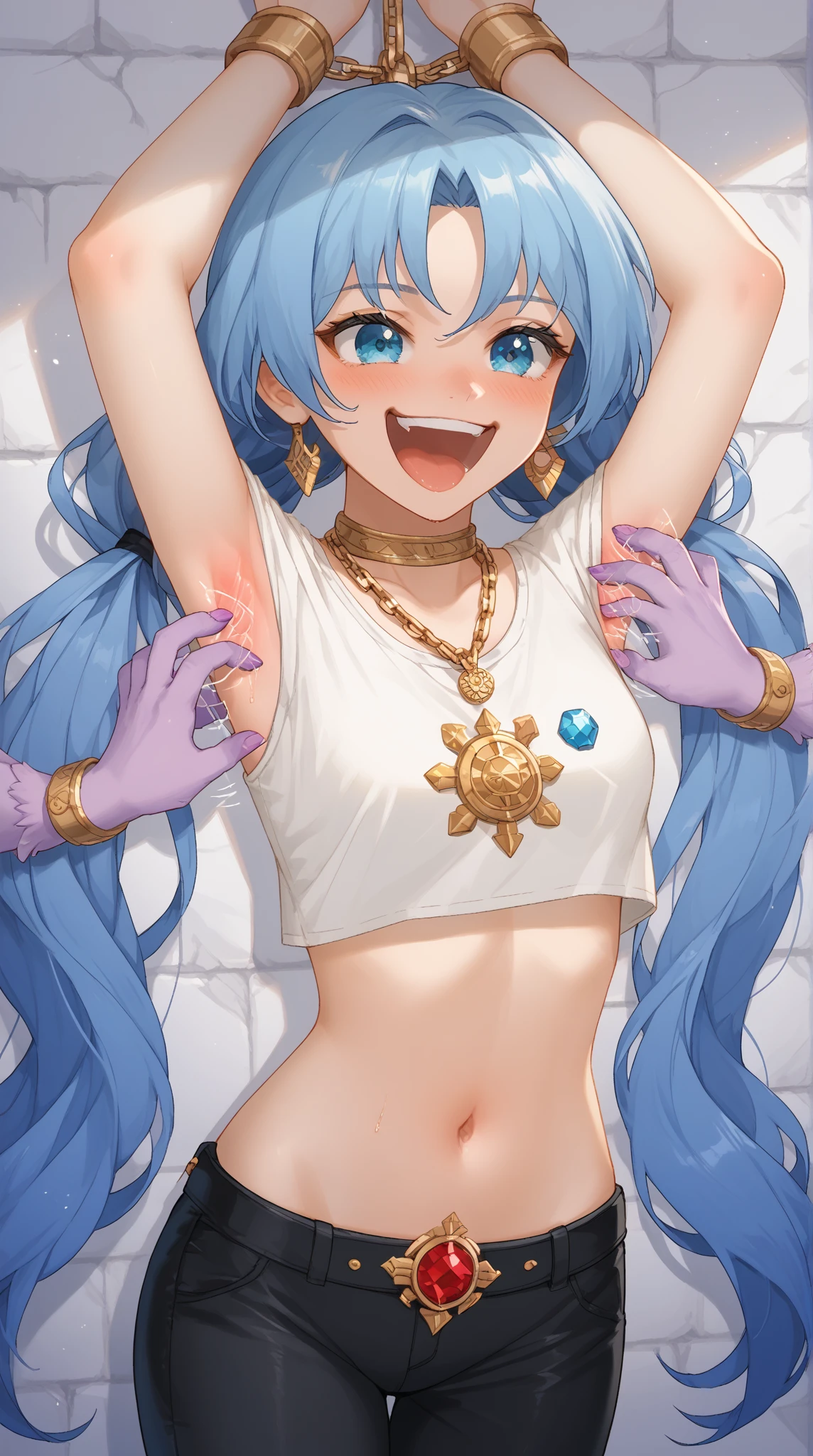 beat quality,best resolution,(fluffy anthro furry :1.3),solo,cat girl,light blue long hair,wavy hair,curvy hair,naked,shiny skin,floral hair ornament,gold bracelet,gold legs bracelet,gold body accesories ornaments,glowing flowers surrounded,night sky,blue clouds background,sparkle star background,romantic light,light and shadow,panoramic view,looking at viewer,full face blush,desire face,horny smile,open mouth,heavy breath,very hot,sweating,armpits,shiny armpits,show armpits,plenty pussy juice,beautiful pussy hole,soak pussy,sticky pussy juice,erotic pussy hole,