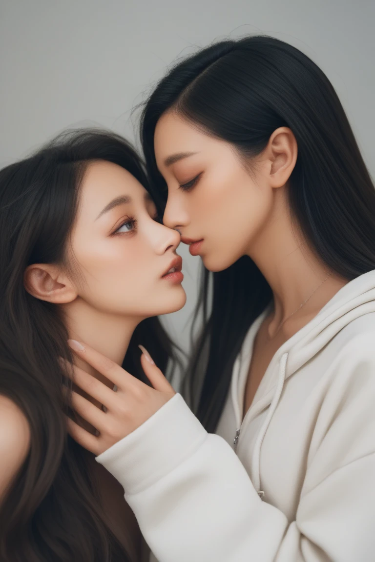 Kim Jennie con el cabello negro oscuro, con rulos en las puntas del cabello negro oscuro, con un ganchito de estrella en el cabello negro oscuro, ojos de color claro, ojos bonitos, nariz bonita y respingada, labios bonitos, labios rosas, heart and cupid shaped lip, piel bonita, pale, white skin, con lunares y pecas en todo el rostro, rubor rosa suave en las mejilla, rubor rosa natural, dark and gothic makeup, Jennie gotica, cuellos bonito, cuello marcado, frown, mirada enojada, con un collar de beso, un collar bonito de beso, mientras muestra sus pechos desnudos, mientras tiene los pezones con dos corazones de papel rosa, tiene los pezonnes con corazones de papel rosa (pechos grandes, pechos suaves, pechos bonitos, pechos naturaleirando a la camara, autofoto