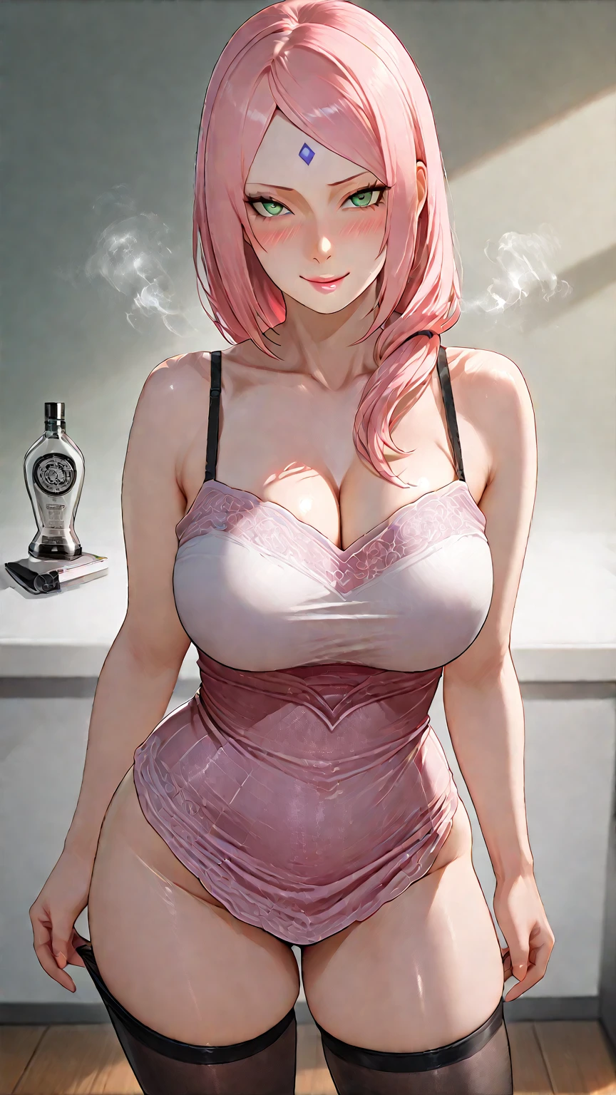 Best picture quality, 8K, tmasterpiece:1.3)),  Beautiful woman with slender abs:1.3, (Casual hairstyle, Leaky big breasts:1.2), hands tied behind her back, shift dresses:1.1, Ultra-fine face, pink rose hair, ((underboob)),A detailed eye, double eyelid，(bdsm:1.3)，Transparent swimsuit at home, and its fullness, Wet clothes, hyper HD, Masterpiece, High details, High quality, Massut works of the highest quality, of the highest quality, hyper HD, max res, Very detailed, Clean skin, Anime, full body, Slender, Very cute, , Braided hair, lying down, Wide open legs, Raised Legs, Erotic lingerie, half-shedding clothes, Half flows down, Wet clothes,, Clothing visible at the tip of the chest, Sweat, Light clothes, clothes with a see-through tummy, underbust, Embarrassed, Blushing, kneeling, sideviewblowjob, sitting on her knees, spread thighs, hands tied behind, sexy pose, kneeling, sexy maid dress, eye contact with a man above her, a man standing above her, looking up at a man, intense eye contact