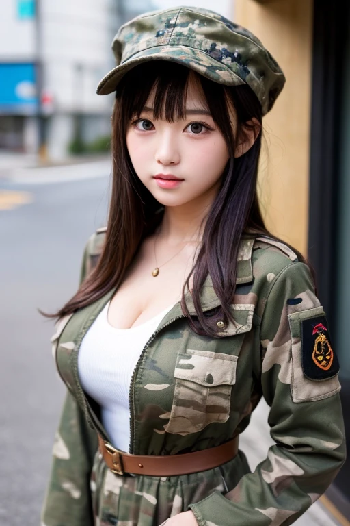Exposed nipples、Wearing a cap、Air Force Pilot、Conversation with maintenance personnel inside the hangar、Fighters、dark green flight suit、High exposure、Photorealistic images of solo idols, Morning Musume inspired by Eri Kamei, Radiates charm and beauty with plenty of bust and subtle exposure of cleavage. The image is、Must reflect a real person of the highest quality, Powered by Ultra-HD (16 K) resolution, crisp detail, Vivid colors, Dynamic Range, Soft bokeh, Fine texture, Realistic realism, Pin Sharp Focus. 、The camera setup is、Nikon D850 and NIKKOR Z 58mm Boobs Boobs Boobs Boobs F。/0.95 S Noct lens,  The setting must be ISO ??, F/0.95, Shutter speed is 1/60. --ar 16:9 - V5.1 --Style raw --Q 2 --S 750