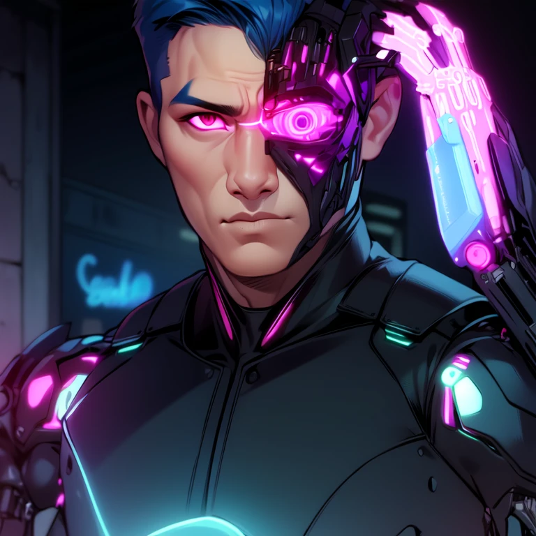 a male cyberpunk noir detective, skulls, wires cybernetic implants, machine noir grimcore, in the style of adrian ghenie esao andrews jenny saville surrealism dark art by james jean takato yamamoto and by ashley wood and mike mignola , 8k uhd, octane render, 4k, HDR, dynamic lighting