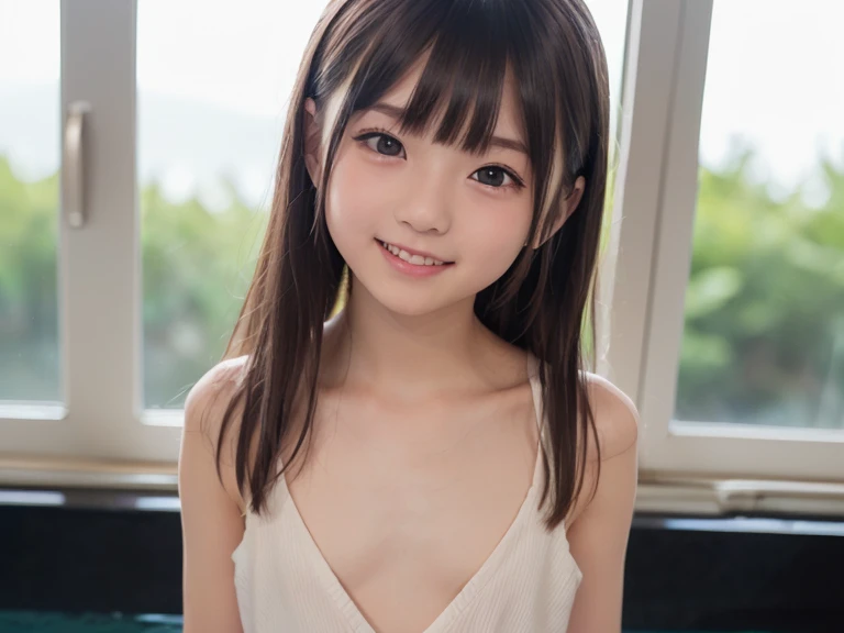 Japanese female, a lot of details, (underweight), 30 years old, detailed black hair, beautiful detailed hair, super fucking beautiful, delicate beautiful face, complex details beautiful and delicate eyes, perfect hands, (flat chest best quality:1.5), perfect and delicate limbs, detailed skin, best quality, ultra-detailed,(cheerful grin:1.5),
bar, (hostess), brick texture, cheerful, covering one eye, (cream dress), (sitting on the sofa), Fun Scene, in the bar, from front, low angle shot, spot lighting, soft lighting