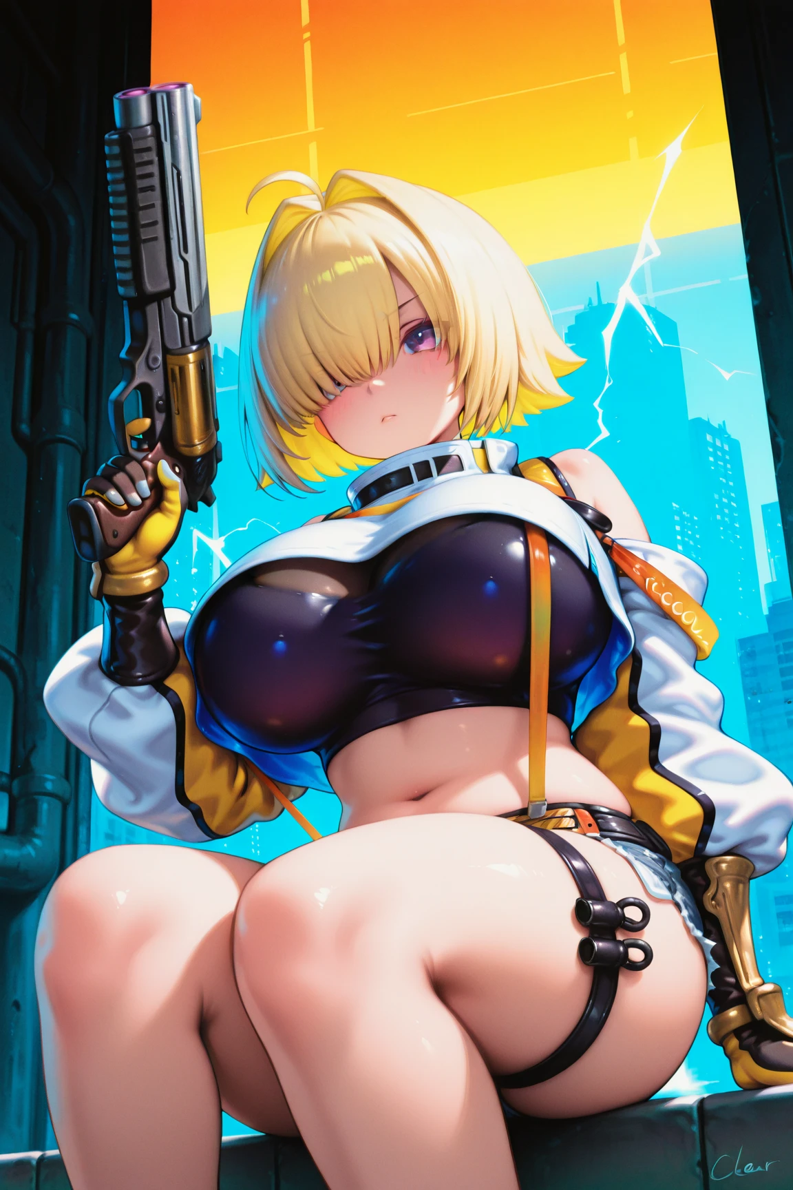 Super big breasts、giant god of steel、robot、cowboy shot、camel toe、huge tit、nipple puff、cleavage、Plump、Super big breasts、super big butt、Waiting and watching、sexy、sexyポーズ、lure、leak、delusion