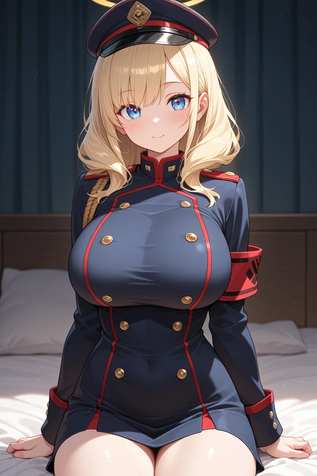 anime girl, 23 years, green eyes, blond hair, of collections, Tsundere, high, sexy, curvy body, sexy waist, sharp curves, athletic body, military uniform