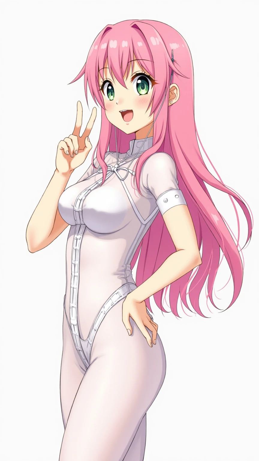 masterpiece,Detailed and beautiful depiction 1.1,Official Art,Beautiful adult woman ,Megurine Luka,Megurine Lukaの公式衣装,headphone,Black and gold costume,Pink long hair,blue eyes,smile,Mr.々Erotic poses,Bedroom