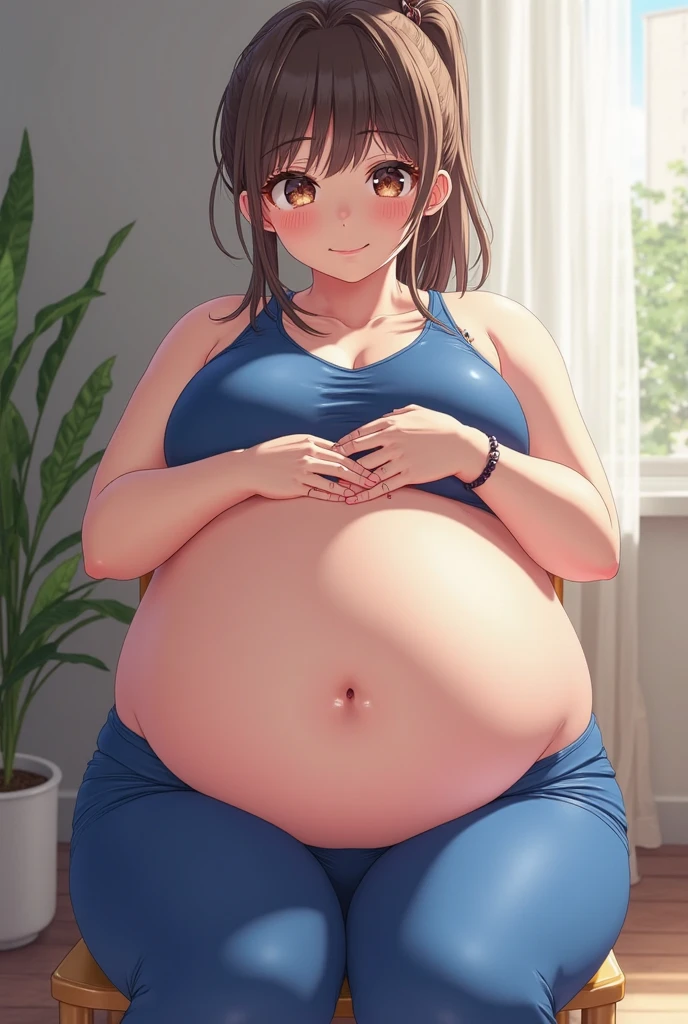 fat, Chizuru, Ichinose, fat, big belly,eavy, very fat, safe for work, fat, large belly, standing, grabbing belly, very fat, large stomach, chubby (best quality, masterpiece), safe for work, obese, giant belly, fat, huge, heavy, very fat, safe for work, fat, large belly, standing, grabbing belly, very fat, large stomach, chubby (best quality, masterpiece),
