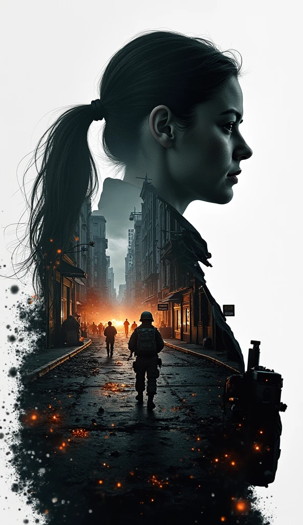 realist:1.3,( fotorrealist, 8k, RAW Photos, Premium quality, Masterpiece, epic lighting. close up, Centered image), (foreground),((1 beautiful and confident woman with well-formed muscles, post-apocalyptic, warrior, Perfectly detailed face and body, (foreground), rainy scene, poor lighting due to rain, face and body wet from the rain, lightning lighting, dynamic pose, beautiful and detailed hair, Leather Clothes)), ((In an apocalyptic city, collapsed buildings, steel beams everywhere:1.5)).