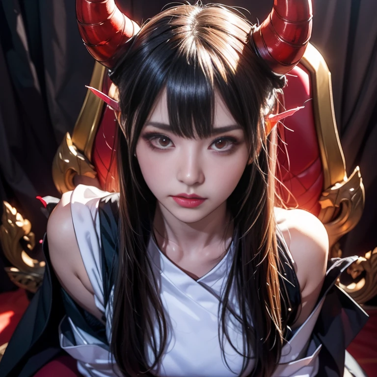 Side close-up(Golden antlers, red and black cape,Rouge overalls,Water vapor female spy,Rouge complexion,Sauna buttock mist jelly flat chest,Golden wire fish net knee brace space jump,Top view,Wear boxing gloves,extremely happy,He Xiaotong), (A half body), (Ultra photo realsisim:1.4), (Realistic:1.3), (up of the upper body:0.3), (best quality real texture skin), (Fine true circle Symmetrical eyes), (The beautiful face is beautifully drawn,) (A circle of divine light overhead:1.8), ((medieval world)), ((((black angel of the Lord, white angel of the Lord)))), ((Bust close-up portrait)), (Beautiful kind eyes), (She has a mischievous smile on her face), (The colorful eyes were full of sympathy), Shining majestic cloud masses and sky, (halo optical phenomenon), (Angels dancing in the background), (Dramaticlight), (A majestic sight), (Her expression was calm and full of tenderness,Tremendously beautiful), ((large wings,There are pure white feathers behind the shoulders)), (((Folded wings))), Glass earrings on the ears, (((Dramatic photo))), (Twilight), (Sunset), (Dusk), (Divine pose), (Golden hair),(Maroon hair), short detailed hair, ((head looking up)), ((Looking down)), ((Half-body close-up)), (Around her neck hangs a simple green patina necklace of exquisite workmanship), Old ruins infested with plants, Close-up of the side of the half, (Luminous magic circle), Ancient Castle Site, Deserted ruins, crumbling ruins, Ancient ruins with clear water, holy rays, epic realistic, ((com cores neutras)), (hdr:1.5), (pastel colour:1.2), ultra - detailed, Cinematic, warm lights, Dramaticlight, (Intricate details:1.1), the complex background,32K(tmasterpiece,k hd,hyper HD,32K)Long flowing black hair,Taizhou people