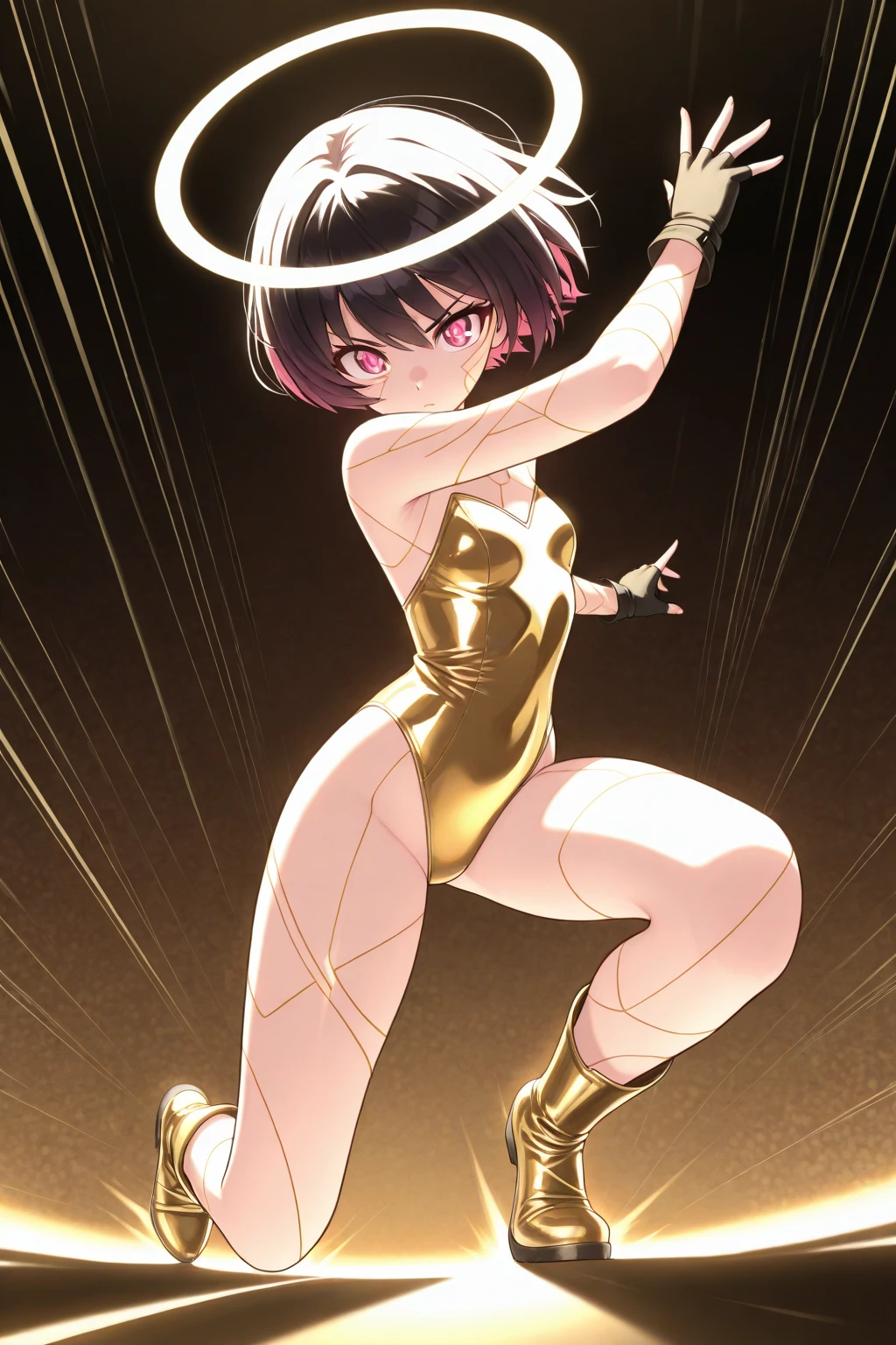 {{{{sailor saturn}}}}, {sailor senshi uniform}, 8 years old,
{{{{amazing quality, great quality, high quality, very aesthetic, aesthetic, best quality}}}},
realistic, photo, shadow, Three-dimensional, absurdres, Digital art,
black hair, short hair, trimmed hair, shiny hair, blunt bangs, short sideburns,
{{flat chest}}, {{small breasts}}, {{detailed body}}, slim thighs, thin thighs, tareme,
big eyes, both shoulders expose, covered navel,
beautiful girl, one girl, cute, pretty, lovely, charming, teenage, cute, pretty, lovely, charming, kawaii,
dynamic composition, transformation heroine, transformation pose, transformation scene, A big smile, {{{The girl's neck down glows}}},
{{The girl's body shines white}}, {The girl's arm shine white}, {The girl's legs shine white},
The girl keeps her arms outstretched,
some bands of light with runes written on it revolves around the girl,
Datchi anguru, Completely nude,