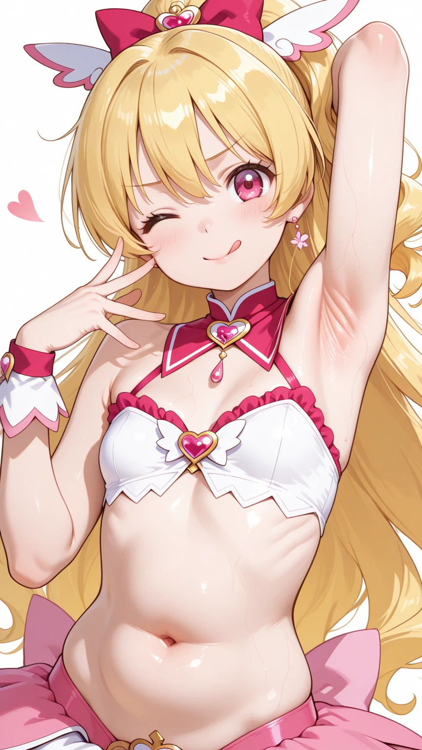 Highest quality, Ultra-detailed, Lolita Fashion, One Girl(8-year-old),Beautiful girl,Laughter, Arms crossed, Platinum Blonde Hair, Los Angeles,Flat Chest,Perfect limbs,The morning sun shines、Put your hands behind your head、Show your side、Please strip naked