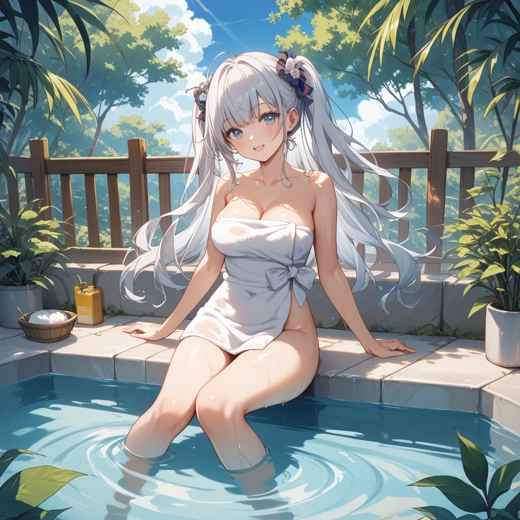 Silver Hair long hair Beauty One person Adult Pool