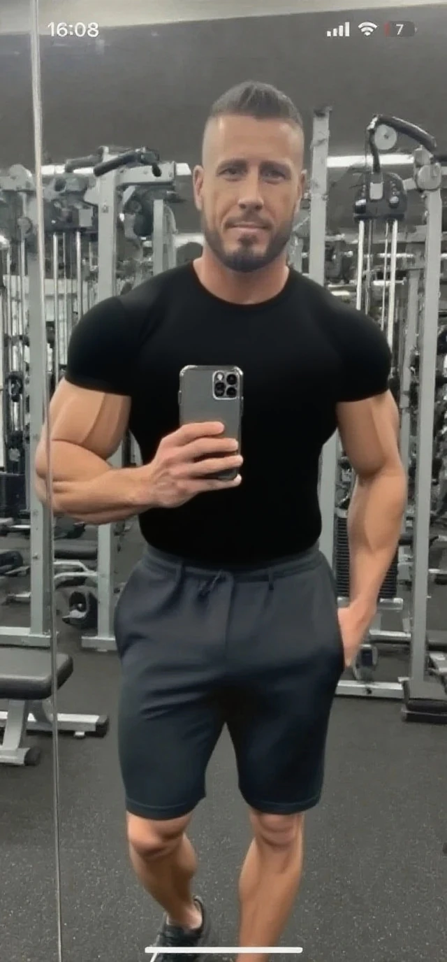 there is a man taking a picture of himself in a mirror, fit pic, with abs, [ adamantly defined abs ]!!, [ rigidly defined abs ]!!, Lean but muscular, fairly muscular, slender and muscular build, Abs, Mirror selfie, in good physical shape, six-pack, Full body picture, half body crop