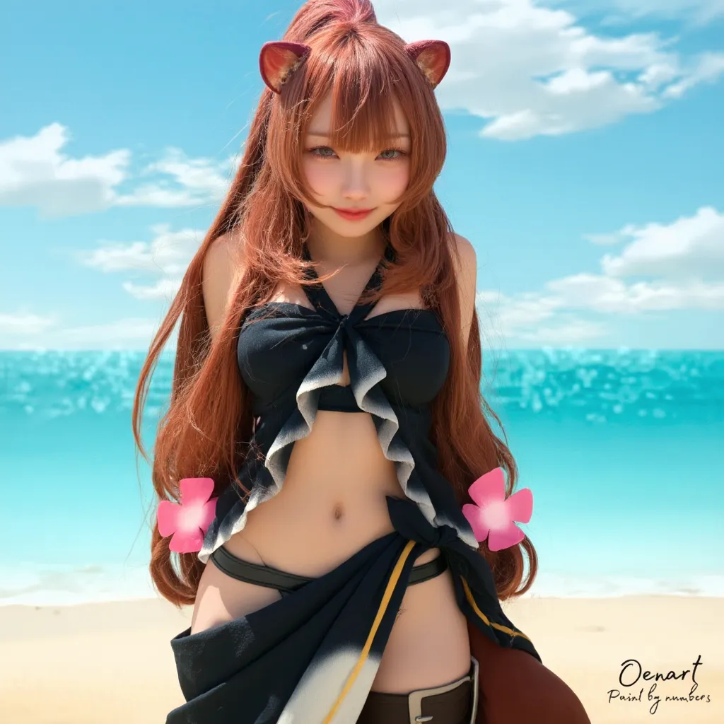 anime girl with long hair, wearing sun glasses, cat ears, kneeling on the beach during sunset, beautiful anime portrait, detailed portrait of anime girl, kawaii realistic portrait, portrait anime girl, artwork in the style of guweiz, realistic anime artstyle, portrait of an anime girl, cute anime girl portrait, realistic anime art style, digital anime illustration, anime style portrait, stunning anime face portrait