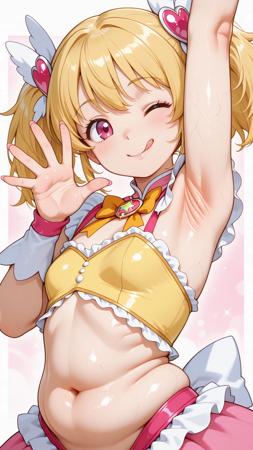 , Petite little small junior body, tiny, Small breasts, cure pine, precure, one side up, short hair, hair ribbon, frills, short sleeves, wrist cuffs, orange choker, Orange boots, yellow skirt, Orange Hair, WaveShorthair, yellow+Orange attire, topless, Nipples are visible, Large nipples, garden, Small breasts, stand on one's knees, Hold penis, With penis, Licking penis, Putting penis in mouth, The penis is stuck in the cheek, squeeze penis, Penis in both hands, Face that looks like a penis, Embarrassed, Open your mouth happily, Squint your eyes, Full of penises, topless, Nipples are visible, Large nipples, garden, little small junior body, tiny, Small breasts, stand on one's knees, Hold penis, With penis, Licking penis, Putting penis in mouth, The penis is stuck in the cheek, squeeze penis, Face that looks like a penis, Penis in both hands, high quality, high detail, beautiful, 8k, Detailed face, Detailed nipples, Face close-up, Focus on the upper body, cure pine, Orange Hair, WaveShorthair,