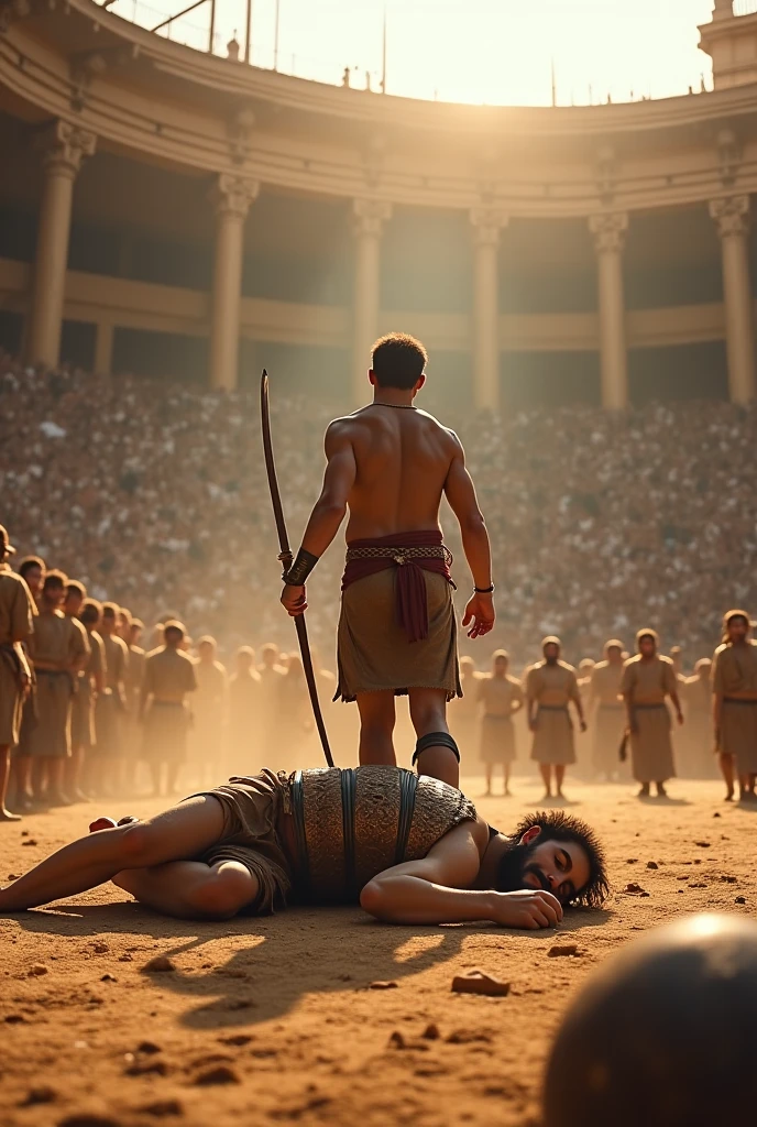 Theseus engages in an epic battle against the menacing Minotaur with his courageous spirit.