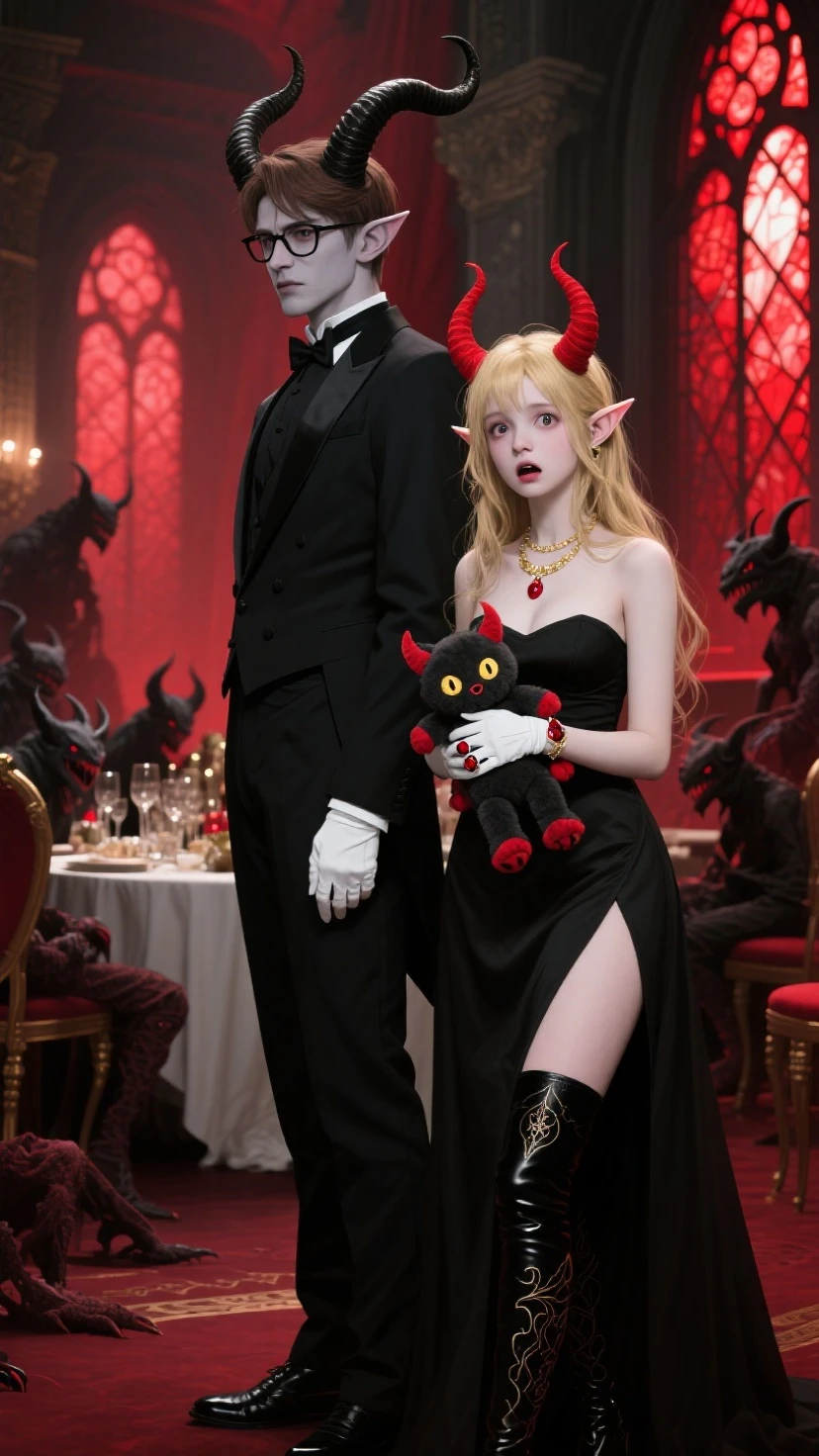 smoking woman devil and man devil