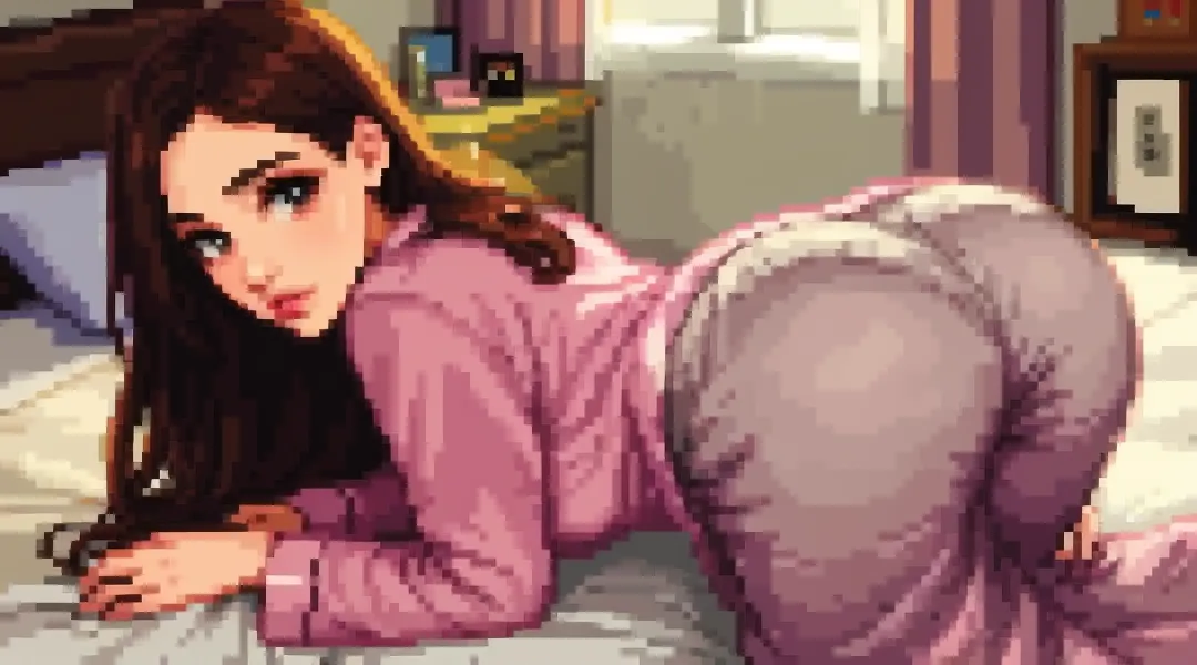 Julia Harvey, 1girl, (flat chest), (((very small breasts))), ass:1.3, brown eyes,  brunette hair, long hair, lips, blush, naked, she is showing her vagina, depth of field, bokeh, (special attention to skin detail: 1.2), masterpiece, best quality, ultra-detailed, ultra-HD, photorealistic, cinematic, ((close-up camera shot)), sensual pose, alluring, cowgirl:1.4, heterochromia, backlit, sunset, dynamic lighting,  New York apartment at sunset, 18 years old
