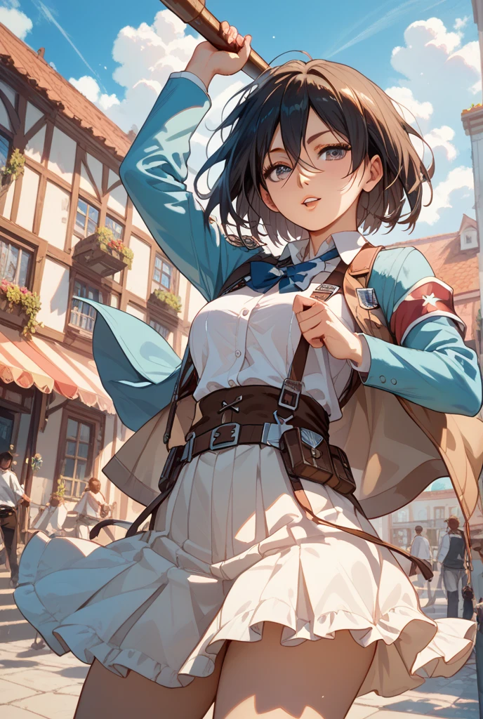 spread leg legs、sit、Looking away、Chat with friends、In town、bustling street、cap、Panties、Shoulder bag、mini skirt、Private Server、Girl、Girl、Short、Younger、Baby Face、flat chest、Dynamic Angle、Useless、Glaring、Both eyes open、Voyeur style
