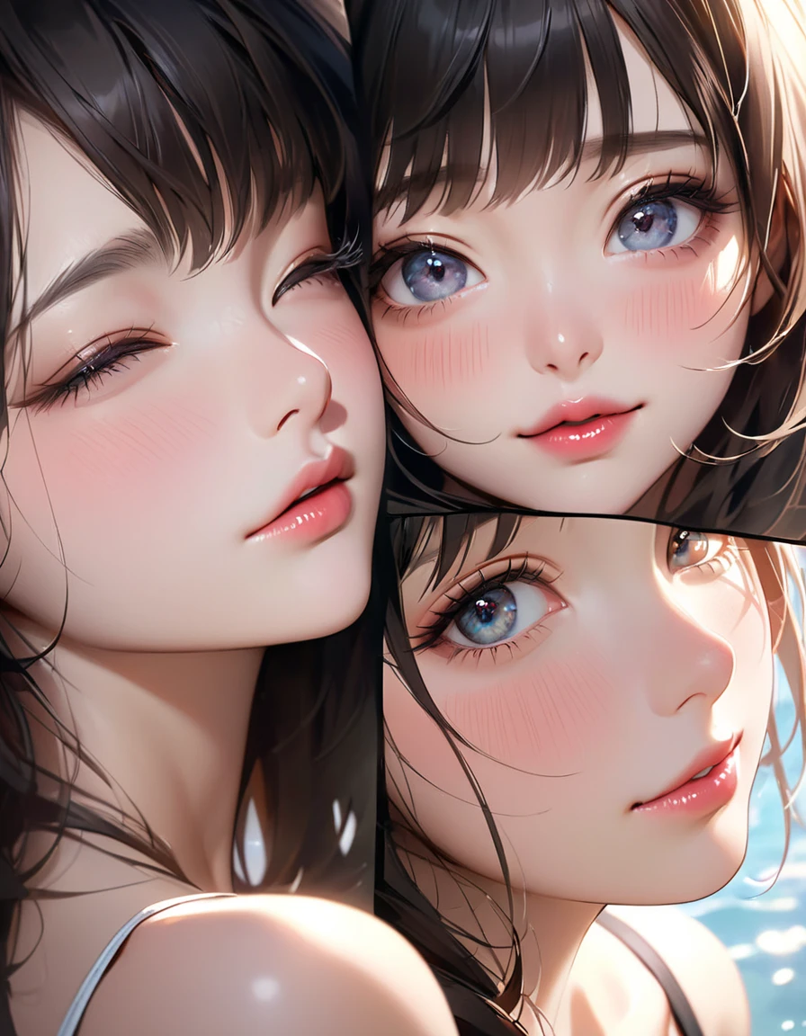 (((storyboard))),(((multi angle))),{{masterpiece}}, {{{best quality}}}, {{illustration}}, {{ultra-detailed}},(((full body))),((👧❤👧 ,👧❤ 👧,👧❤ 👧,👧❤ 👧,👧❤ 👧,👧❤ 👧,)),(nsfw),heavy breathing, {panting}, trembling,{Exquisite lip makeup}, ((saliva)),((steaming_body)) --auto --s2