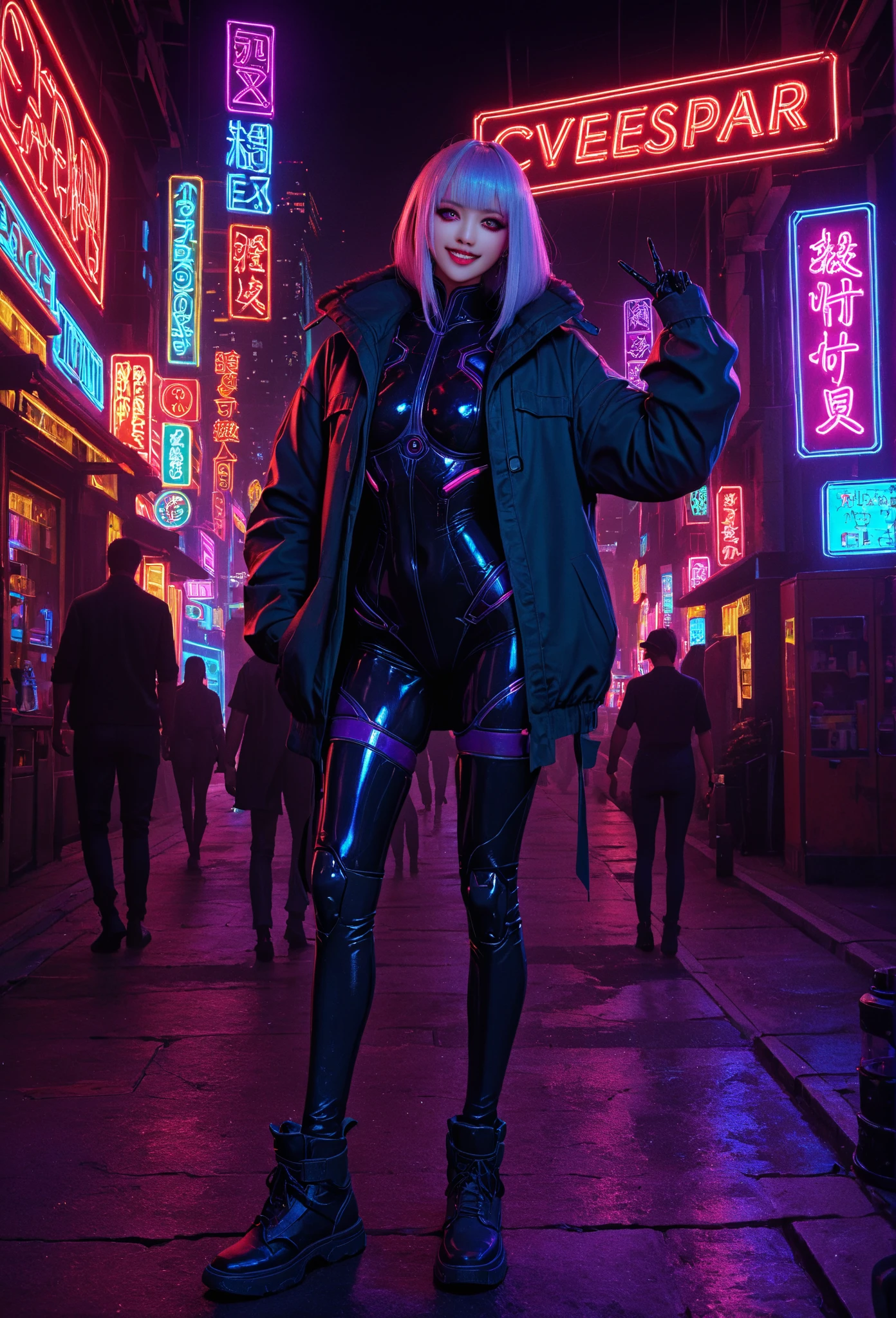complex 3d render ultra detailed of a beautiful german womannext to cyberpunk hypercar, (flowing hair:1.4), 150 mm, cyberpunk light, rim light, vibrant details, cyberpunk,1girl, cyberpunk_hair, sidecut, sexy racing outfit, breasts, covered_navel, gradient, gradient_background, looking_at_viewer,medium_breasts, science_fiction, skin_tight, solo, streetrace meeting in cyberpunk_city_background,
rim lighting, sharp focus, low key, dim light, <lora:wlopStyleLora_30Epochs:0.6>, wlop,real fingers, streetrace scene , jdm cars, authentic, seductive smile