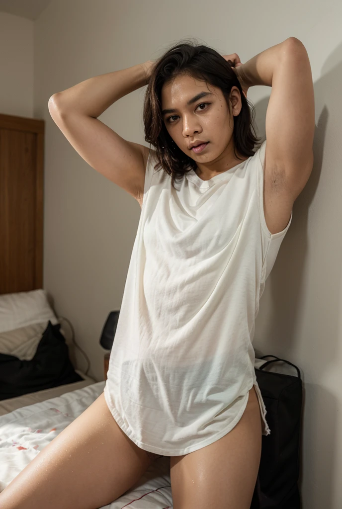 full body shot,1boy, solo,mature male,POV crotch,crossdressing, genderswap,(the man is pretending to be a woman:1.5),ultra fine painted face,face detail, wearing a woman's bra,wearing a woman's dolphin shorts,wearing a woman's spaghetti strap vest,cropped vest, wearing woman's see-through vest, (huge breasts:1.2), huge ass,slender thighs,woman's see-through bra, from behind, bottom-up view, both hands to support his buttocks, support his buttons,ass support, HDR,UHD,8K, best quality, masterpiece, Highly detailed, ultra-fine painting, sharp focus, extreme detail description, Professional, gay, short hair with side-swept bangs, Big flat top hairstyle, embarrassed, sobbing, looking away, dolphin shorts, lace trim dolphin shorts, pink lace shorts, upshorts, wearing kneehighs, lace kneehighs,lace-trimmed kneehighs, see-through kneehighs, black kneehighs, black lace panties,sexy panties, exposed panties, black lace panties exposed,cameltoe exposed,ultra fine painted crotch, handsome man , angle from below , big fat ass , gluteal fold