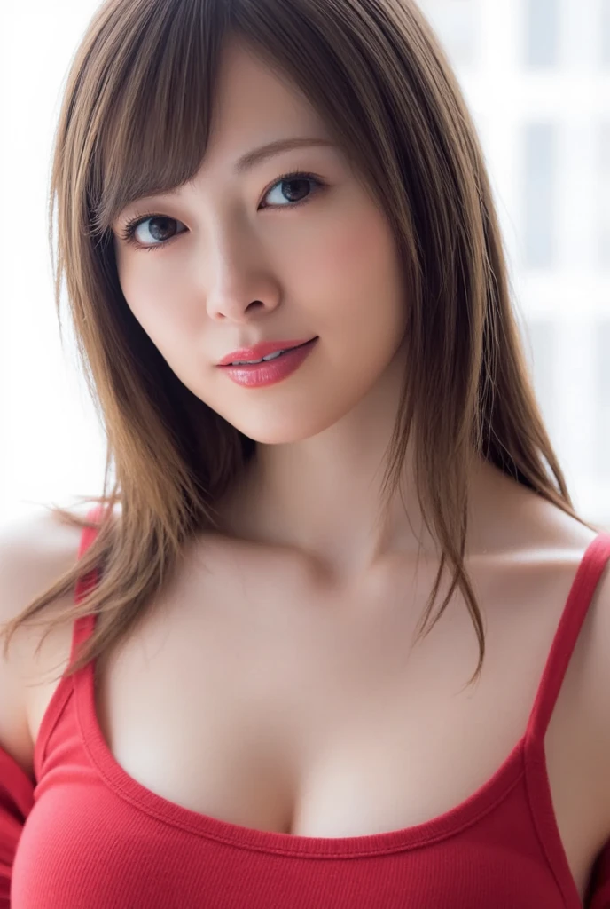 Close up porTraiT of a woman in red and silver cosTume, red armor, red armor, silver armor and red cloThes, Mai Shiranui, armor girl, Asuka, meTal bikini, red bra, japanese goddess, Yoko MaTsugane(i don&#39;t&#39;T&#39;i don&#39;t&#39;T know abouT fire dancing), 服の下にAsukaのスーツ!, wears a shiny breasTplaTe, shiny plasTic armor, Tifa,（brown skin:1.5)、sunburn、Childish,beauTiful japanese woman,shorT hair、cuTe 12 year old,(((big breasTs:1.3))),BeauTiful dark-skinned Japan woman、High level image qualiTy、masTerpiece、high deTail,