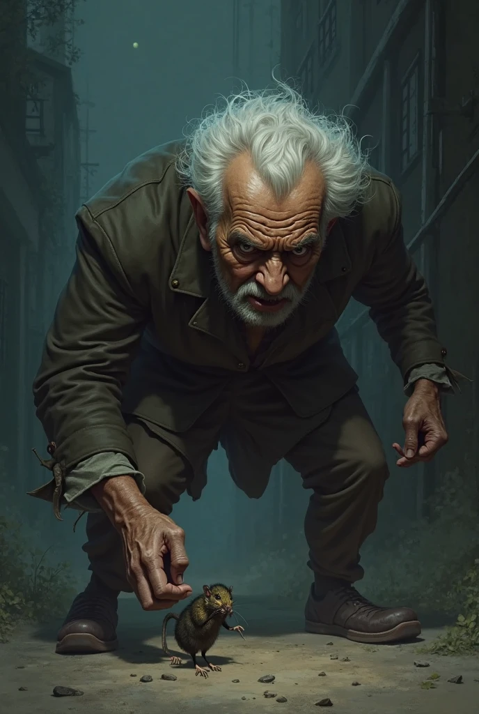 old man slipping on slime