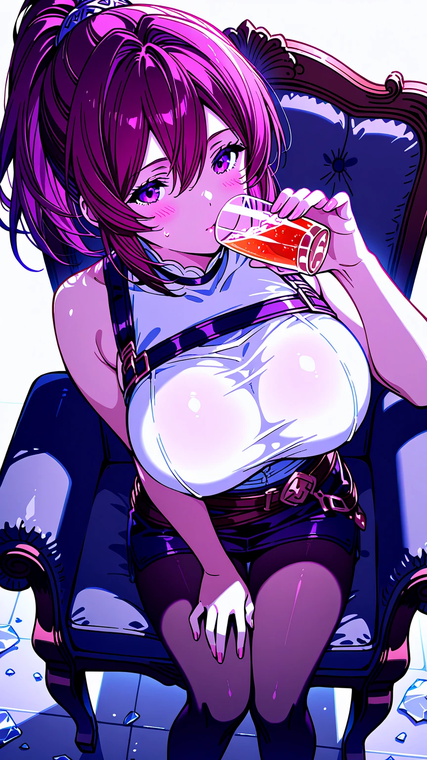 masterpiece, best quality, ultra high res, ultra-detailed, girl, pigtail red hair, purple eyes, (gigantic tits: 1.6), (dense pubic hair: 1.4), (black fishnet bodysuit without underwear, denim mini skirt, black high boots: 1.4), (a girl is sitting with her legs spread wide on a couch in a nightclub and she is groping her tits while while vomiting cum from her mouth with her tongue out: 1.6), wet, orgasm, cum, squirting, saliva, lewd slutty face, ahegao