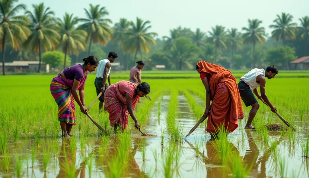 Womens Rice planting in Assam