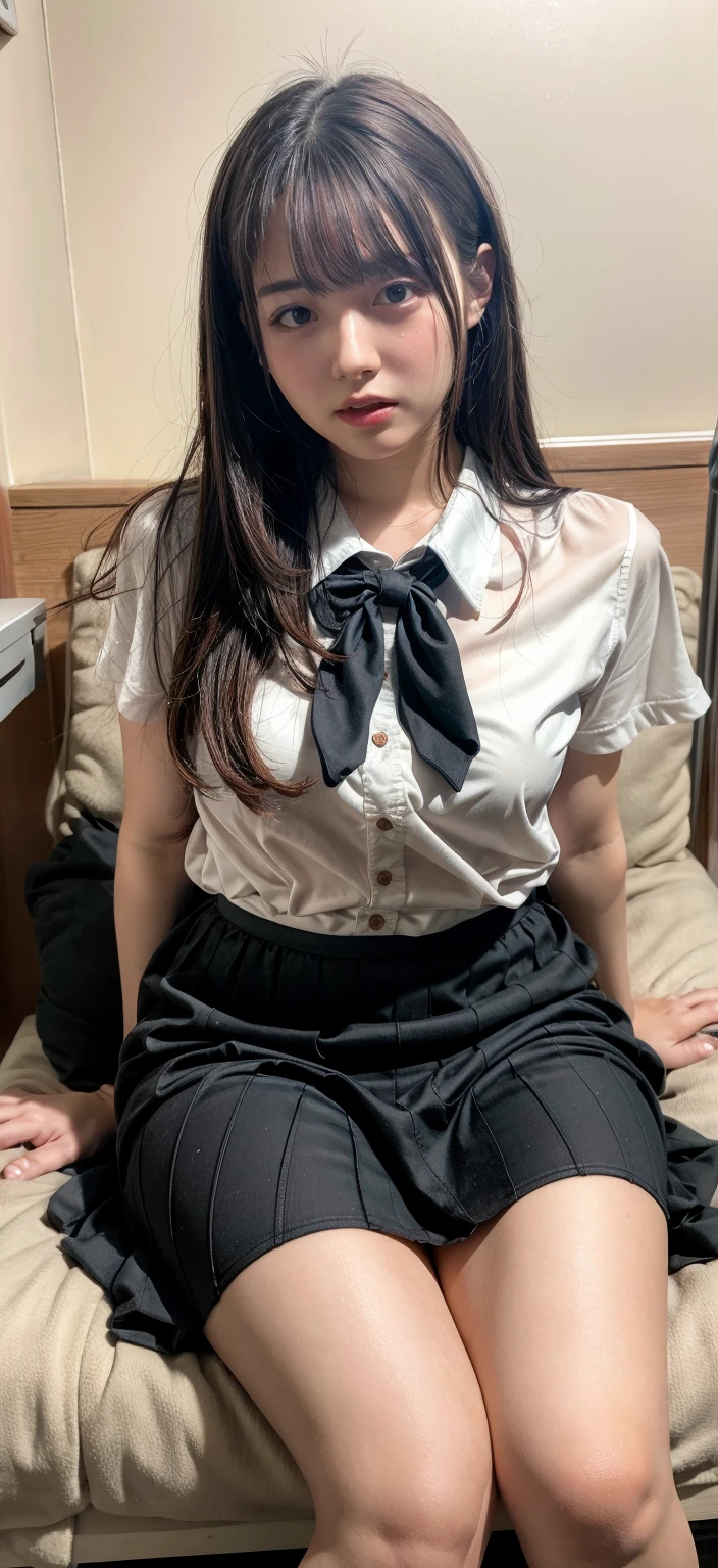 (8K、Raw photography、top-quality、masterpiece:1.2)、(realisitic、Photorealsitic:1.37)、ultra-detailliert、超A high resolution、Only one 12 year old girl、see the beholder、beautifull detailed face、A smile、There are dark spots under the eyes、lightly blushed face、Beautiful face、unclear、Constriction、(Slim waist:1.3)、Hair strands、Ribbons in the hair、(Twin-tailed hair:1.3)、Beautiful detailed skin、Skin Texture、floated hair、profetional lighting、Moist eyes、,NSFW,The pubic area is detailed、fullnude、Cute junior high school student、 Face like an idol、On the train、 Trem lotado、Being raped、molesting、Several men、(Having sex with a man in a suit from the side:1.8)、(Open your mouth wide and saliva drips from the tip of your tongue :1.5)、Oblique side view、(((tmasterpiece))), ((best qualtiy)), ((intricate detailes)), ((超realisiticなリアリズム)), The nipple is visible、pull up nipples、Eyes open、(mouth wide open and sticking out tongue:1.5)、Shyness、surprised expression、anguished expression、Spread your legs apart、Opening legs、Spread your、You can clearly see the depths of your pussy.、The clitoris is visible、expand pussy、hold a man's cock in your hand、lick the tip of the cock、put your tongue on the tip of the cock、