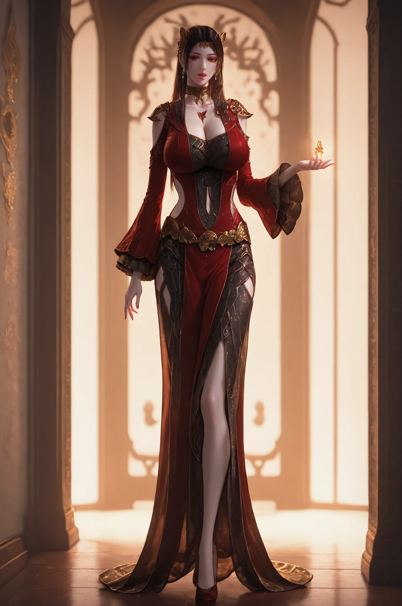 nsfw, (best quality,4k,highres,masterpiece:1.2),ultra-detailed,(realistic,photorealistic,photo-realistic:1.37),sexy red hair witch,portrait,red sting loincloth standing,witch,provocative gaze,mesmerizing eyes,powerful stance,flowing red hair,dark and mysterious aura,vibrant red color scheme,sharp focus,perfect lighting,confident demeanor,alluring smile,powerful magic in her eyes,enchanted forest background,seductive atmosphere,inspired by fantasy art and mythology,emphasizing her beauty and strength,meticulous attention to facial details,elaborate costume design,striking visual impact,expressive facial features,supernatural elements blended with reality, (exceptionally detailed:1.3), super finely detailed hands, ultra finely detailed fingers(((ten fingers))), (obscene posing), (((full body showcase))), (((show full body))), (no logos in the background).