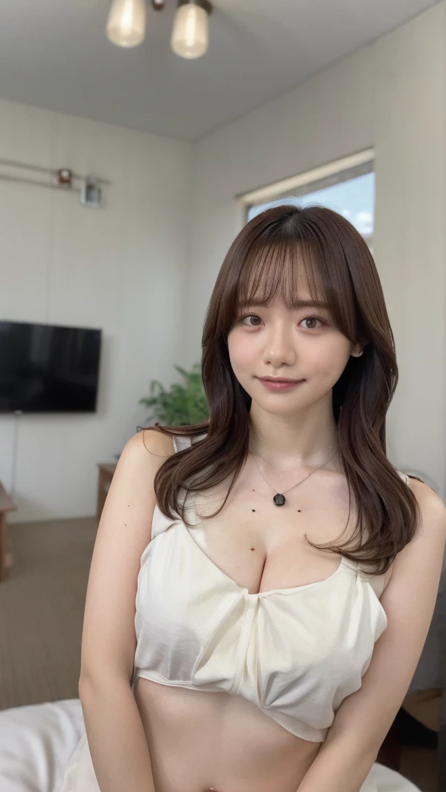 (Photorealsitic:1.4)、best qualtiy、extremely delicate and beautiful、A highly detailed、hight resolution、One girl、A smile、full body Esbian、Taut shirt、A dark-haired、length hair、elbow groves、beatiful detailed eyes、cinematlic lighting、Gold Bodysuit、beauty legs