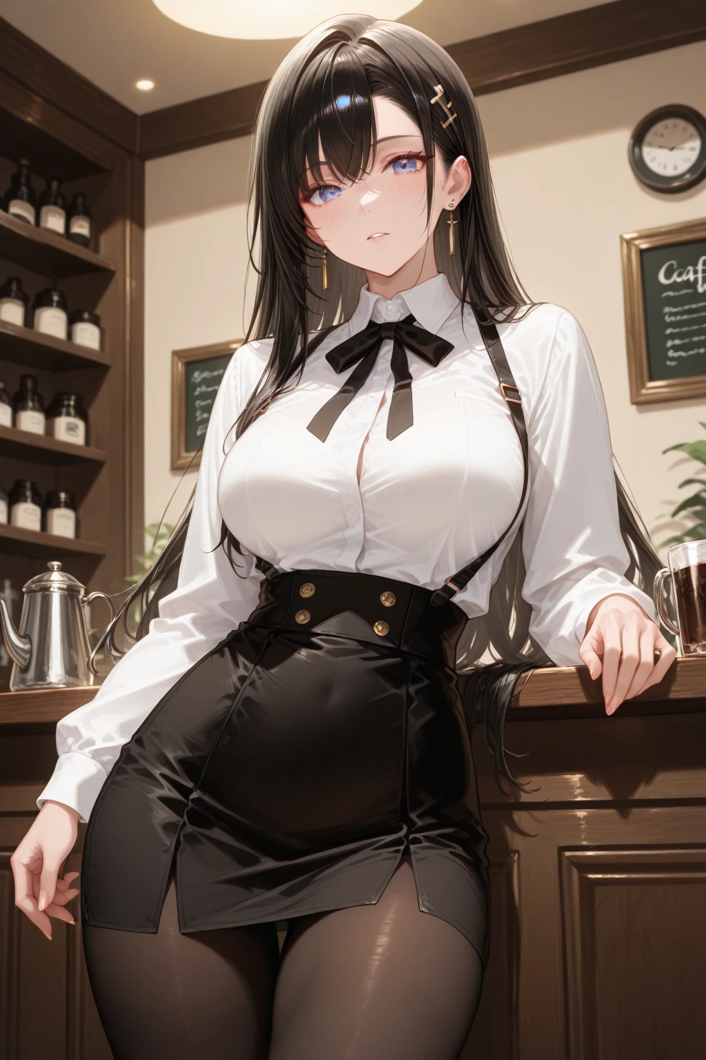 (medium breasts:0.6),(from above:1.2), ((Face)), (Close-Up:0.4), (( eat a cake and have a coffee)),highest quality、(real、photorealistic:1.4),(ultra high resolution, 8K RAW photo, clear focus), best qualtiy, natural lighting, field depth, (Bright pupils, detailed beautiful eyes, high detailed face), Red lip, (tight focus:1.2, from below:1.2), sexy posing, erotic cute,cooking Research Institutes(beautiful and luxurious:1.2),(double breasted:1.0,under bust:1.0), gap between buttons,(((corset belt))),(((high waist skirt,))) seductive weak smiling,(with sparkling eyes and a contagious smile),open mouth, Looking at Viewer