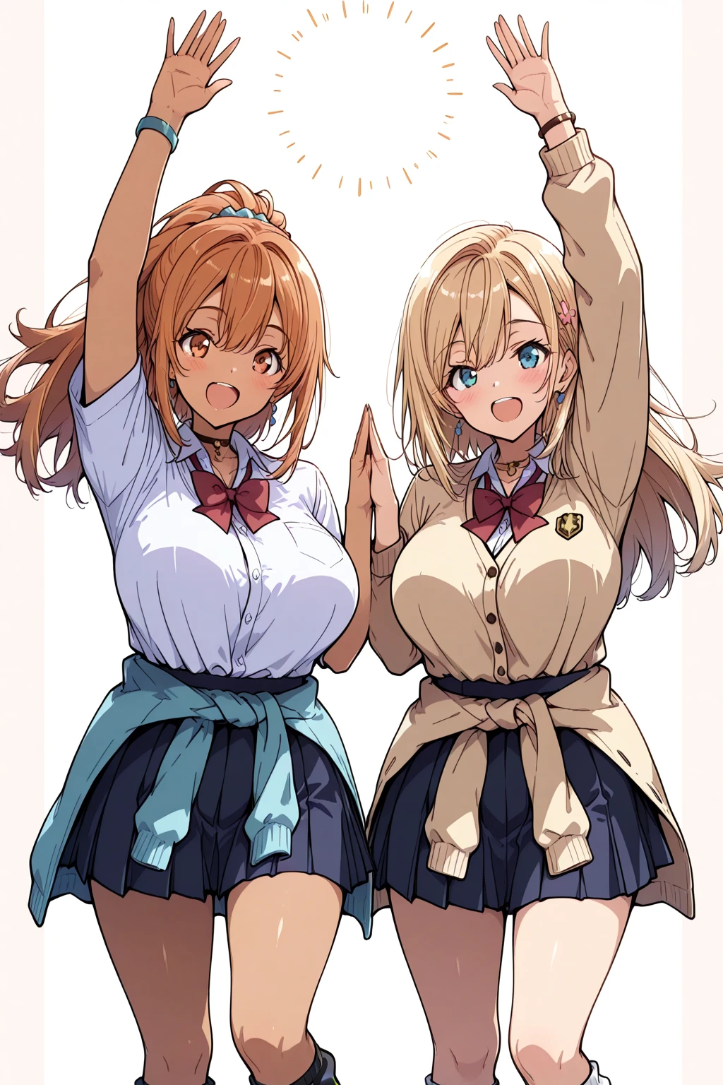 high school girl、Dressed in high 、School classroom、(Big Breasts)、Grinning face、There is only one person、((((独奏))))、(one girl)、smirk、
