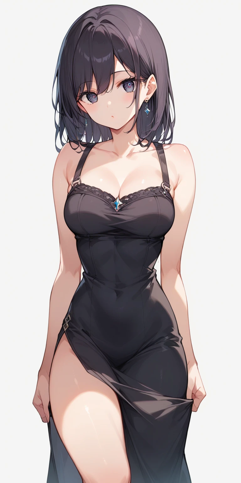 Zippered slit cutout one-piece swimsuit,1个Giant Breast Girl, Crotch cutout, Open crotch, , catss, Alone ,, Large breasts, Be red in the face, Naked arms, neck bowtie, No shoulder strap, Chopping,