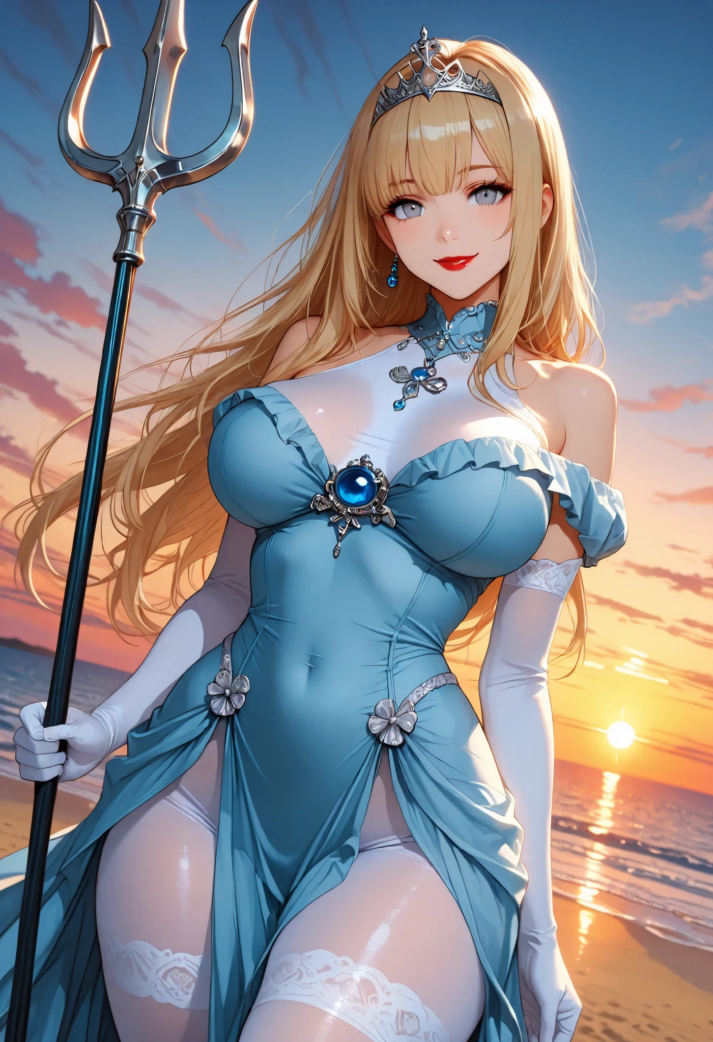 Princess Rosalina, sexy girl, cleavage, large breasts, long hair, blonde hair, masterpiece, best quality, high resolution
