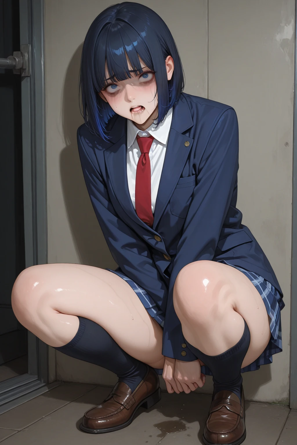 NSFW, (Official art, Best Quality, Unity 8k Wallpapers, 32K, masterpiece, super high resolution, realistic, Photo realistic:1.2), (natural soft light:1.2), Fire glow effect, film grains, Best Shadows, side lights, side shot, (Ultra-detailed and complex 3D rendering), Detailed beautiful face and eyes, Sharp pupils, Realistic small breasts, Smile, sitting on desk, on desk, Sit on a desk, Sitting on a desk, bent at the knees, spread legs, A sexy, In the office, glasses, embarrassed from, cleavage of the breast, A sexy, (no panties:1.5), naked, nude,