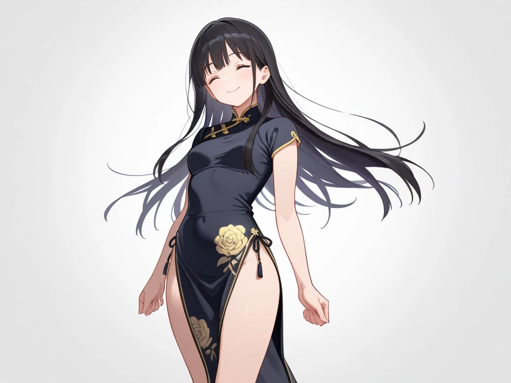 (Very detailed CG ユニティ 8k 壁紙, masterpiece, Super best quality, Very detailed, High resolution, Absurd), (anime:1.4), (shape), One Girl, alone,
((Shirabe Tsukuyomi)), Black Hair, Blunt bangs, Twin tails, Pink Eyes, とても小さいchest,chest, 14 years old, Shiny Hair,
View your viewers, alone, , Blushing your nose,Outdoor,(Mini Chinese Dress:1.3),Embarrassed、smile,blush,(Raise your right leg:1.1),(Battle pose:1.3)