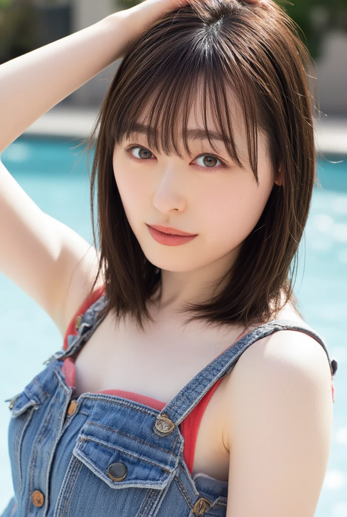 繊細な感性を持つ驚くほどbeautiful若い日本人女性, (A truly perfect face and a light smile),(Standing in front of the summer night view of a flowering plateau),(In the background you can see the moon and sea of clouds.),Her medium brown hair with short bangs,(Her hair sways gracefully in the dim moonlight),Her pretty eyes make her even more attractive.,She is wearing casual summer clothes,beautiful, Moderately large breasts,Her eyes are big and her eyelashes are long and beautiful, She has a rosy nose and a closed mouth, Young to her々Gives a fresh and mature look, Her whole body, Her slim thighs and fingers, Realistic and beautifully rendered, For 2K or 8K resolution, This CG Unity masterpiece、A must-have for anyone seeking a highly detailed and realistic portrait of a gorgeous young woman with a lovely and charming personality.,