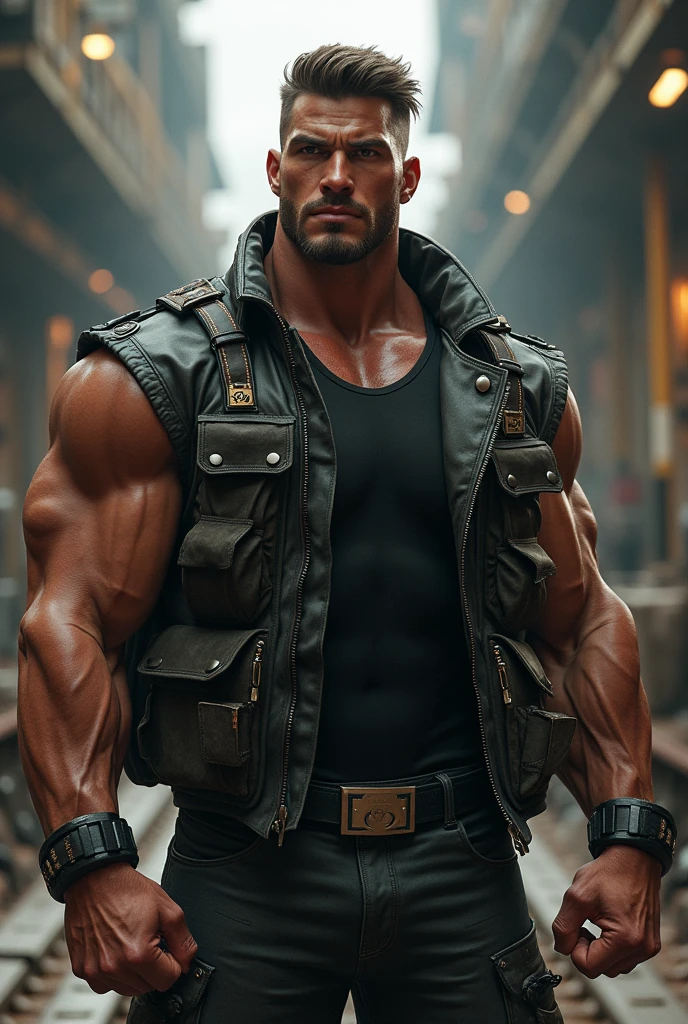 street figther jury character with original clothing, original hair, original colors, in guile airport fight scenario, Social realism, Realism, ray tracing, reflection light, high quality, high details, super detail, 8k, 16k, best quality