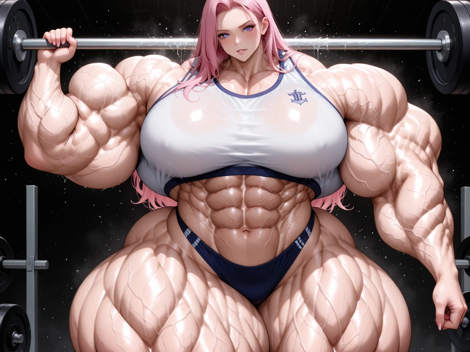 big muscle woman sings opera