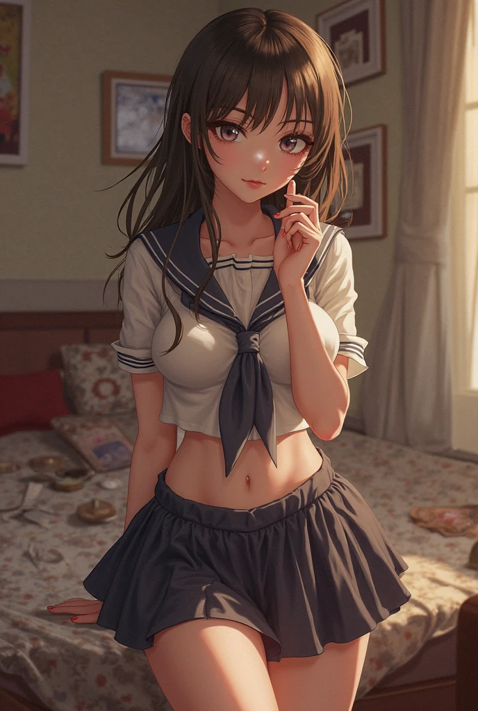 nsfw, (spread pussy:1.5),nsfw, (breast squeeze:1.3),（masterpiece:1.3), (8k, Photorealistic, RAW Photos, Best image quality: 1.4), Japanese, (1 female), Beautiful Face, Idol face、round face,A little small chin, (A vivid face),Young, (High Twintails:1.3), Beautiful hairstyle, Hair fluttering in the wind、Realistic eyes, Beautiful Eyes, ,Round eyes,(Realistic Skin), Beautiful Skin, Charm, Ultra-high resolution, Surreal, Attention to detail, Golden Ratio, Detail Makeup,Seeing the viewer,Small breasts、Thin pubic hair、(Baby Face:1.2)、Wet sailor suit、Light freckles、(whole body:137cm) 、１４age、cute、information、Full body shot,embarrassed,blush,masturbation, dildo, ,(embarrassed,blush:1.5),low angle full body shot,short eyebrows,blush, angry,