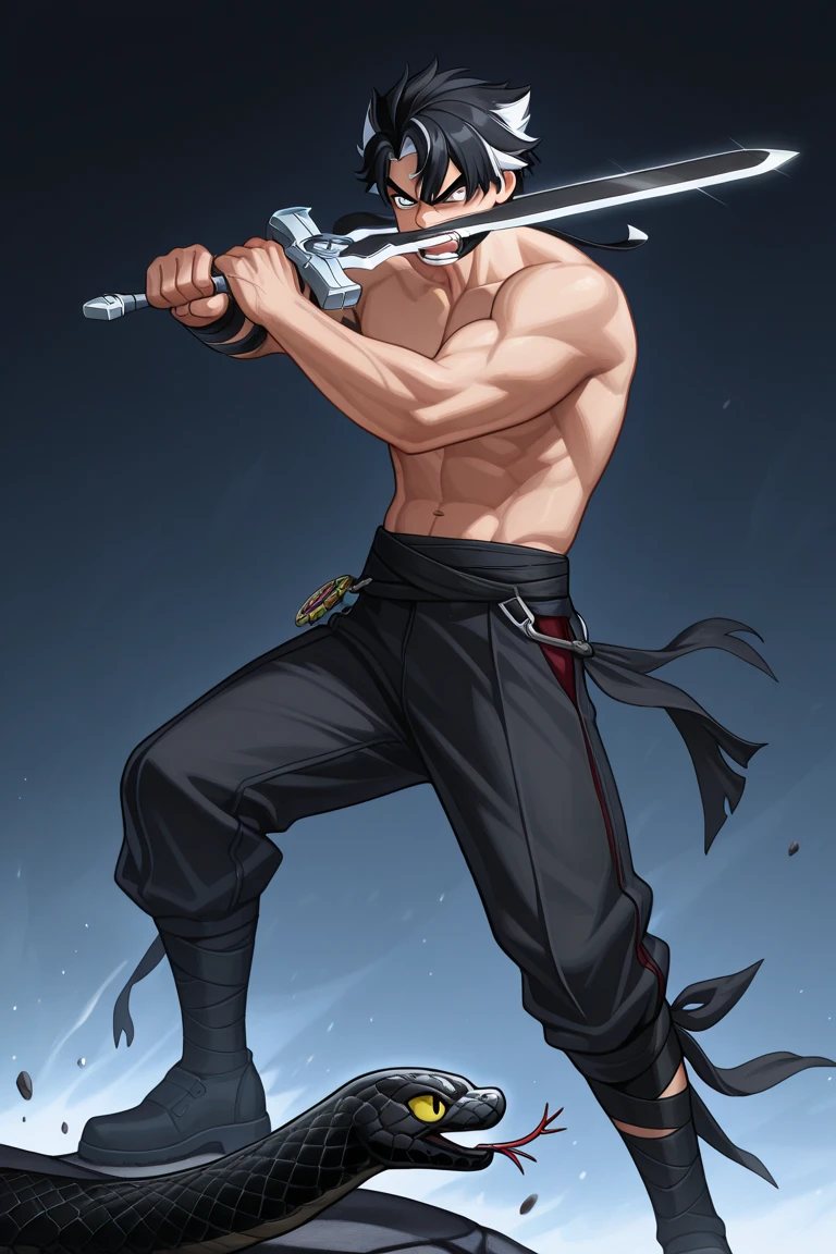 14 year old boy, anime, very muscular body, 8-pack abs and big biceps, (masterpiece: 1.6), (best quality: 1.5), (high quality: 1.5), (solo: 1.27), (muscle male: 1.27), (bala: 1.27), satisfied, happy, happy, (dynamic angle: 1.21), (dynamic hair: 1.27), (detailed pupil: 1.21), looking at the audience, (dynamic pose: 1.15), (Beautiful Detail Hand: 1.21), Illustration, (Movie Light: 1.15), Ultra Detailed, (Messy Hair: 1.34), Big Bulge, (Big Pectoral Muscles: 1.3), Chest, Side Chest, (Abs: 1.3), (Thighs: 1.3), (Bulky: 1.2), novel_illustration, Anime Screen Cover, Muscle Boy, Children, 14 years old boy