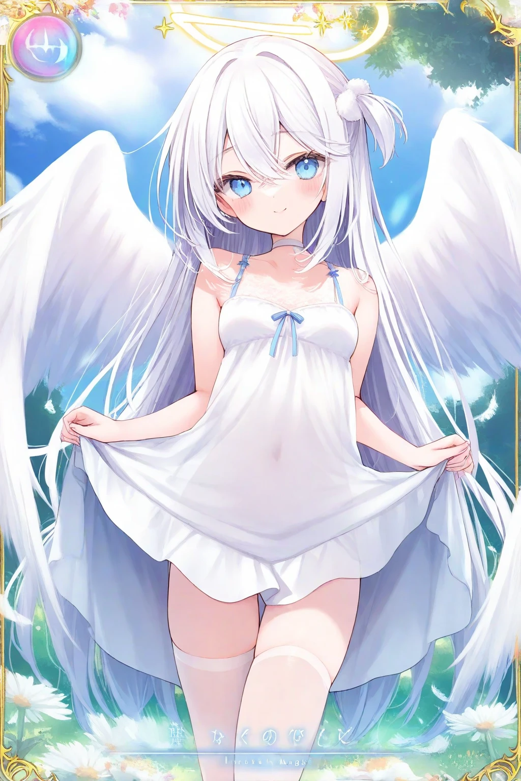 Highest quality,Ultra-wide angle composition、Scenery of white bird feathers falling,A world of silver、,Breathtaking, Ultra-Realistic Images,Fallen Girl, Long white hair, Blue Eyes, Small breasts, Sexy pose wearing white, Violently tousled hair,Overaction,cushion, Lots of light, On all fours、Raise your right hand high into the air,Gazing high into the sky,White liquid rain falls from heaven,White liquid on the face、Pose of leaning on a man's stomach、Stick your butt out、White liquid on the face,Inside the vast crater、Rear view