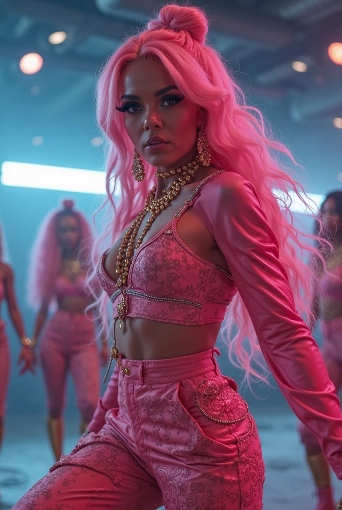 uma mulher em uma fantasia de drag queen e outras mulheres, drag, ru paul 's drag race, drag queen, padroeiro de , cardi b, doja cat, tv still, por Dan Frazier, por Elena Guro, tirada no início de 🛸🌈👩🏾 2020, por Jeka Kemp, por Jeanna bauck
