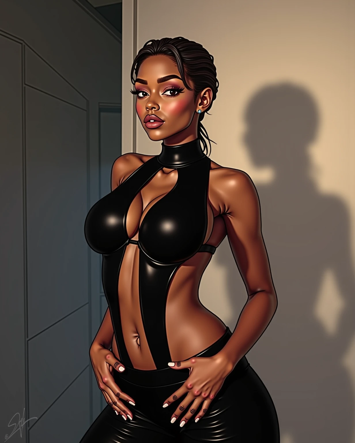 dark skin woman ready for date