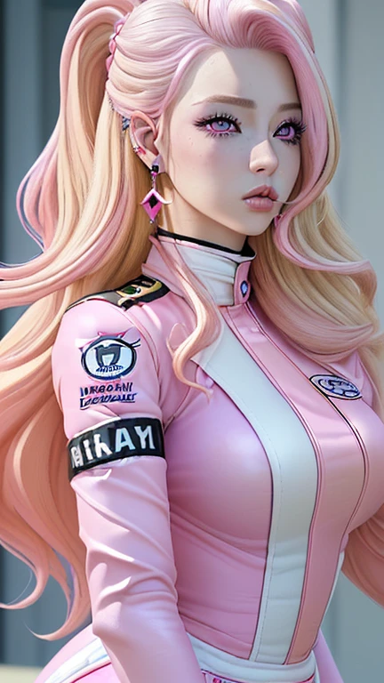 2People Pink Hair Pink rubber dress Gloss slimy Japanese ponytail Talking