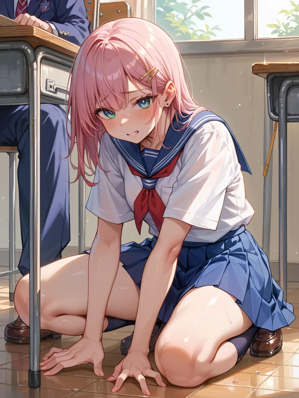 Ultra HD Photos、whole body、Accurate depiction of the human body、Schools that train sex slaves、uniform、classroom、whole bodyエスビアン、Small breasts、Lewd、Clothed masturbation、shame、Transparent love juice overflowing from between her legs、Sensuality、Feels good、Peeing、incontinence