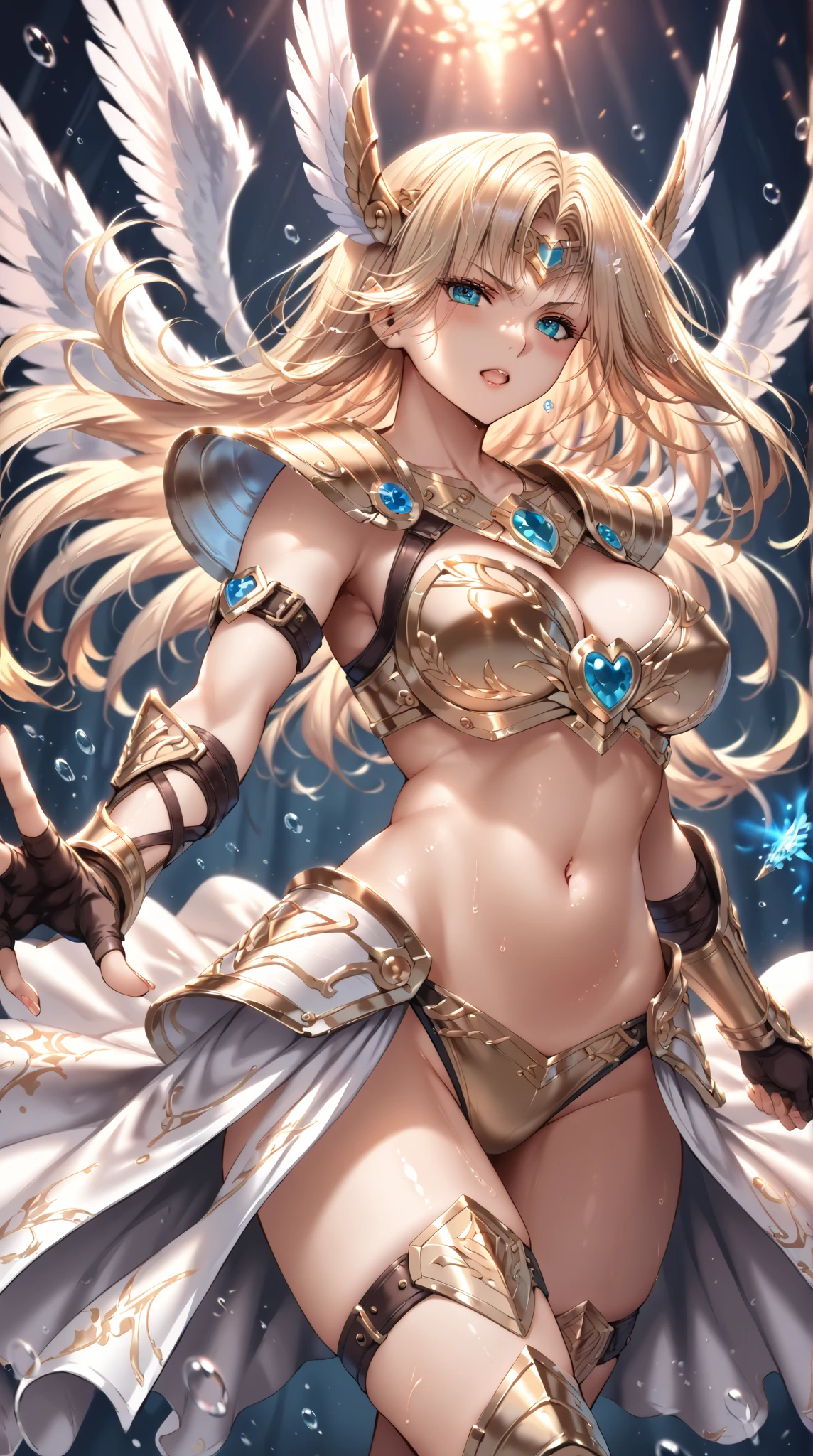 perfect eyes:1.2, detailed eyes:1.4, SoulCaliburSophitia, blue eyes, wet, sweat, blonde hair, large breasts, hair ornament, covered nipples, transparent clothes, see through, white dress, long hair, sword, shield, braided ponytail, 1girl, solo, (masterpiece:1.6, best quality), 8k, insane details, intricate details, hyperdetailed, hyper quality, high detail, ultra detailed, professional, HDR, ray tracing reflection, cinematic lighting,
